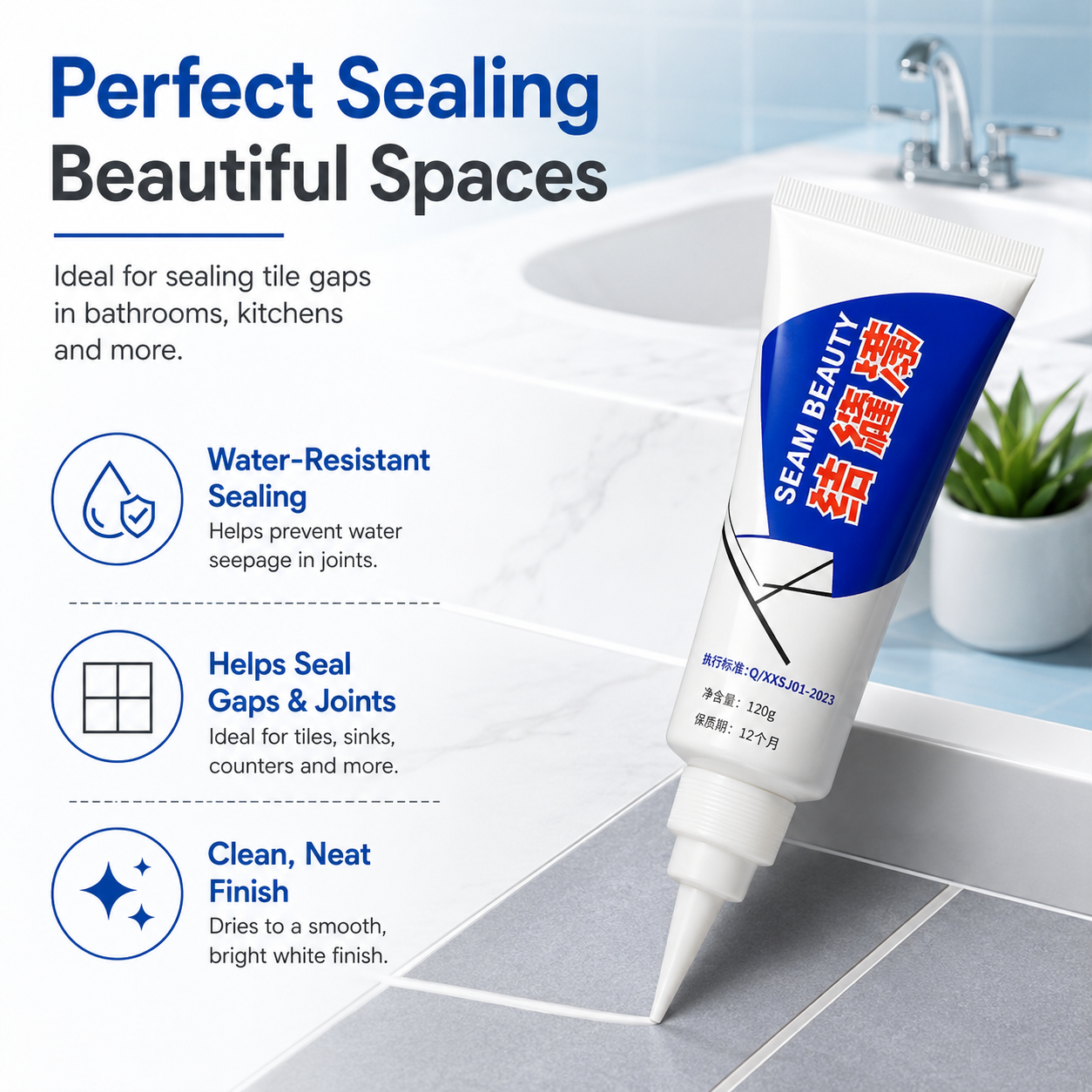 Waterproof Seam Sealing Agent – Tile, Sink & Bathroom Joint Sealant