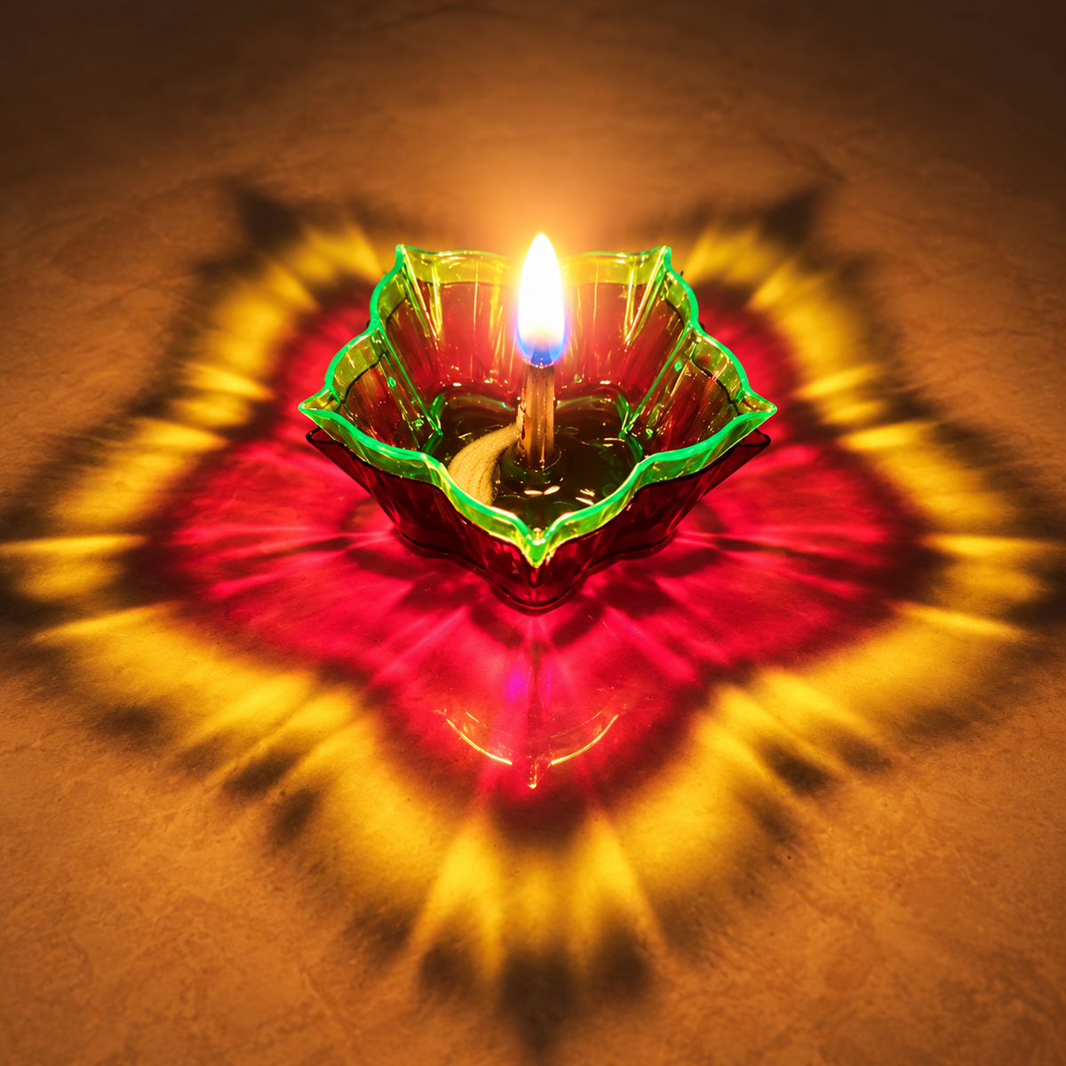 Festive Reflection 3D Diya