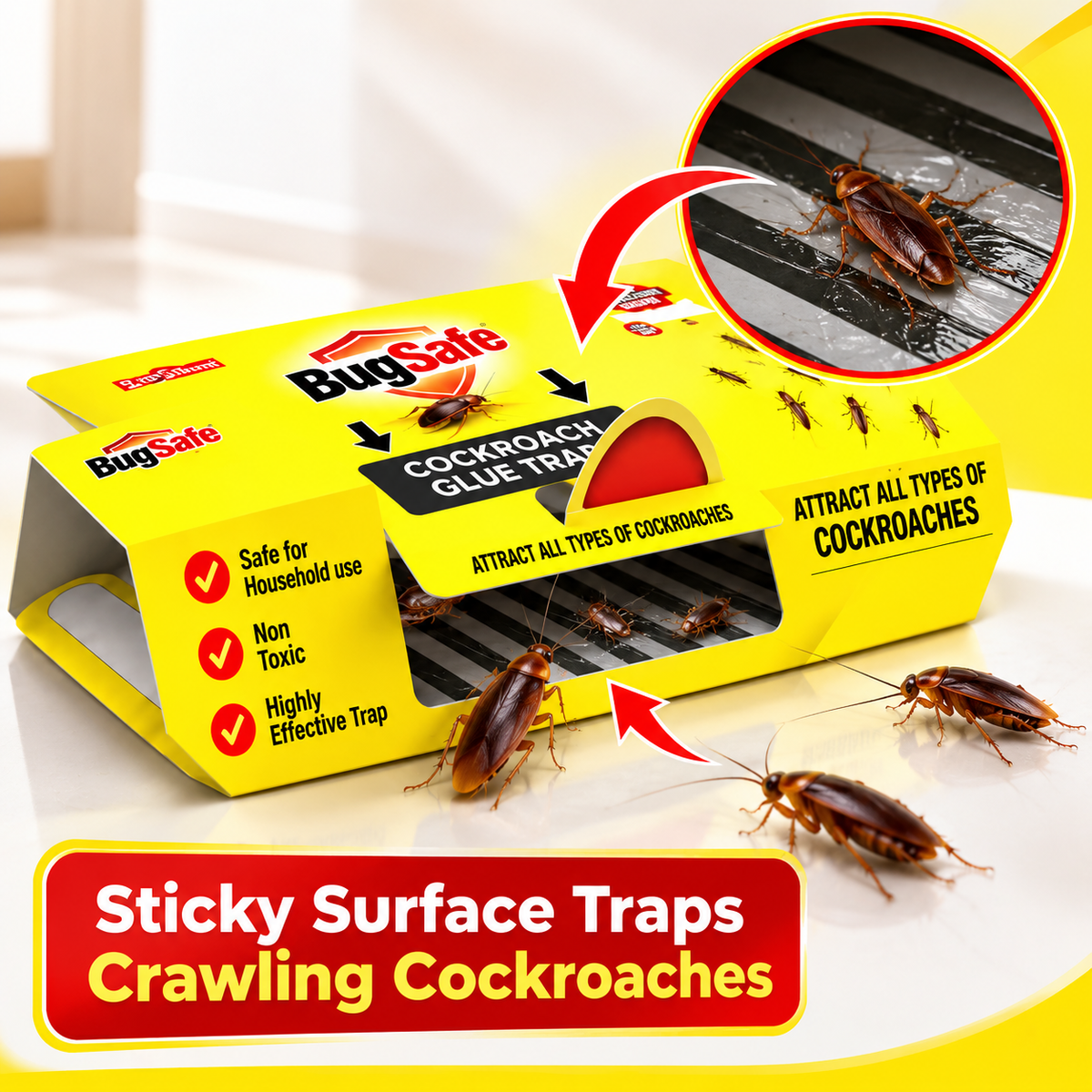 Cockroach Trap Sachets Non-Toxic Roach Bait for Kitchen