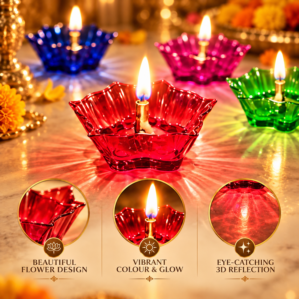 Festive Reflection 3D Diya